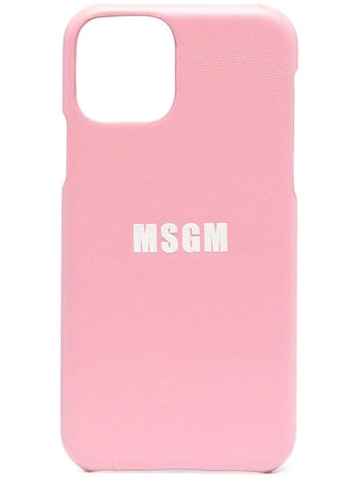 Msgm Logo-print Iphone 11 Pro Case In Bianco