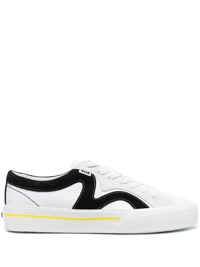 Msgm Panelled Low-top Sneakers In Multicolor