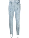 Isabel Marant Nanouli Ribbed High-rise Skinny Stirrup Jeans In Light Blue