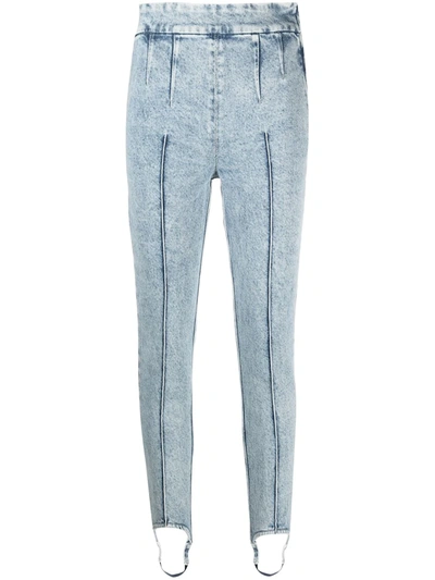 Isabel Marant Nanouli Ribbed High-rise Skinny Stirrup Jeans In Light Denim