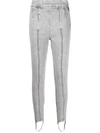 Isabel Marant Nanouli Slim-fit Mid-rise Distressed Stretch-denim Trousers In Grey