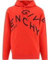 Givenchy Red Big Embroidered Refracted Hoodie In Red