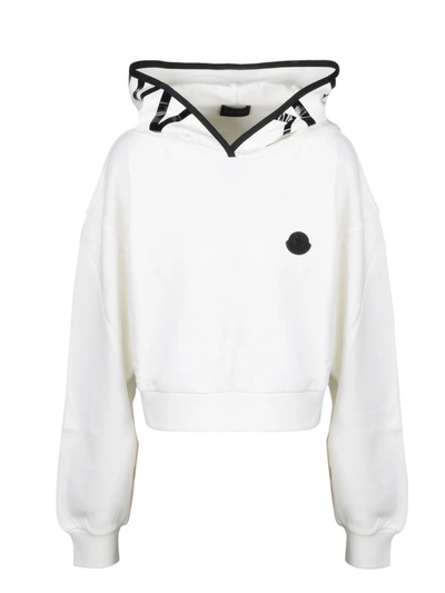 Moncler Maglia Cotton-blend Hoodie In White