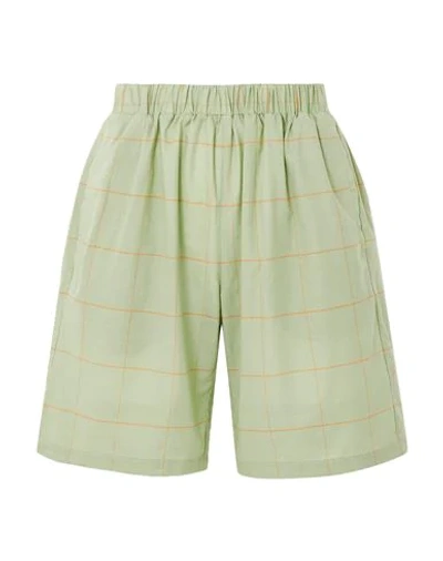 Matin Woman Shorts & Bermuda Shorts Military Green Size 2 Cotton