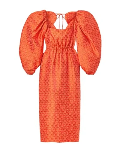 Rosie Assoulin Midi Dresses In Orange