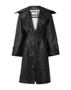 SITUATIONIST SITUATIONIST WOMAN OVERCOAT & TRENCH COAT BLACK SIZE 6 SOFT LEATHER,16014670HT 5