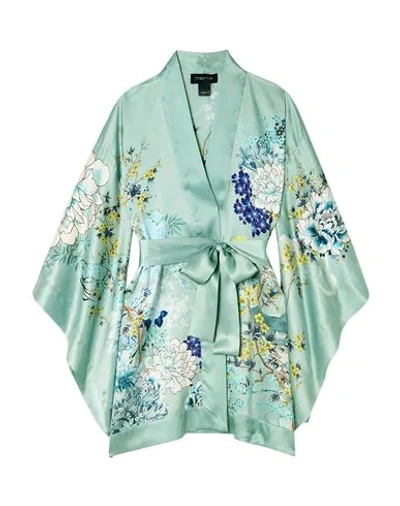 Meng Floral-print Silk-satin Robe In Green