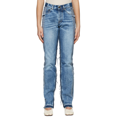 Maison Margiela Five-pocket Denim Patchwork Jeans In Blue