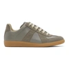 Maison Margiela 20mm Replica Leather & Suede Sneakers In Pale Green