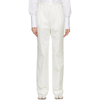 Maison Margiela White Pleated Trousers