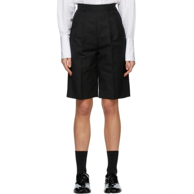 Maison Margiela Black Wool Blend Bermuda Shorts In Schwarz