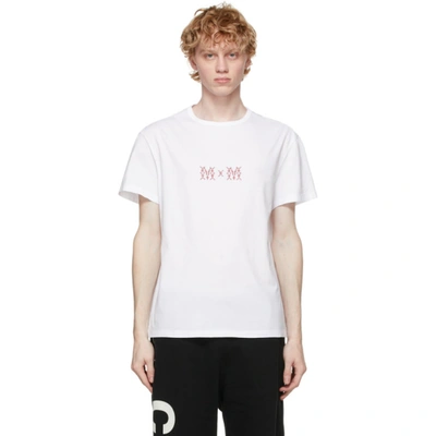 Maison Margiela Logo刺绣圆领t恤 In White