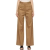 MM6 MAISON MARGIELA BROWN PLEATED TROUSERS