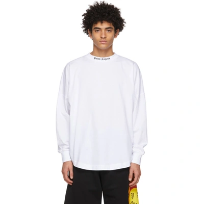 Palm Angels Doubled Logo-print Long-sleeved T-shirt In White
