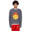 PALM ANGELS GREY SMILEY® EDITION BURNING SWEATSHIRT