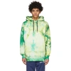 PALM ANGELS GREEN TIE-DYE LOGO HOODIE