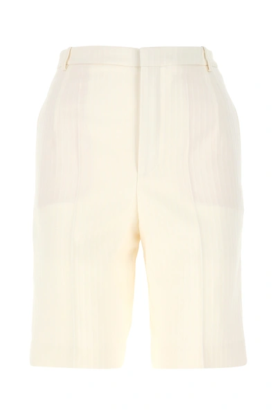 Saint Laurent Ivory Wool Bermuda Shorts  Nd  Donna 34f In White