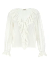 SAINT LAURENT WHITE COTTON BLOUSE  ND SAINT LAURENT DONNA 38F