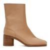 MAISON MARGIELA BEIGE MID HEEL TABI BOOTS