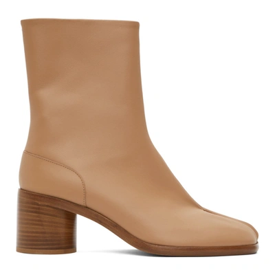 Maison Margiela Beige Mid Heel Tabi Boots