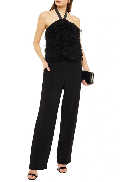 Brunello Cucinelli Crepe Wide-leg Pants In Black