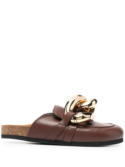 Jw Anderson Chain Loafer Mules In Brown
