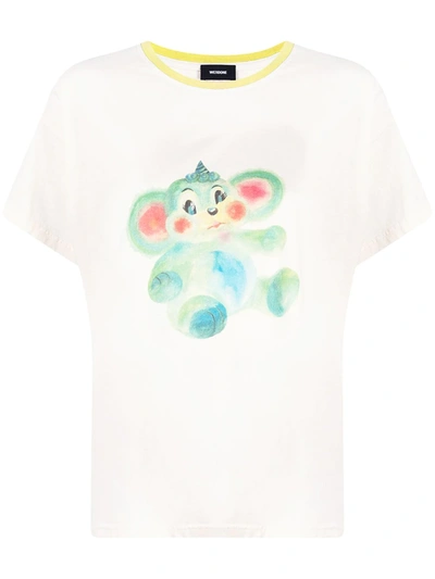 We11 Done Bear Print T-shirt In Neutrals