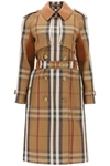 BURBERRY BURBERRY CHECKED BELTED TRENCH COAT