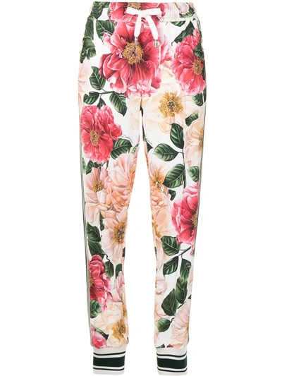 Dolce & Gabbana Floral-print Track Pants In Multicolour