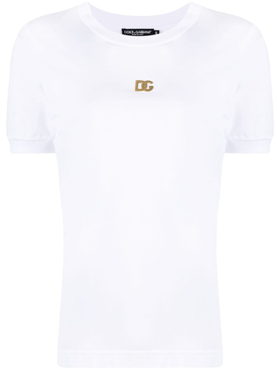 Dolce & Gabbana Logo Plaque T-shirt In White