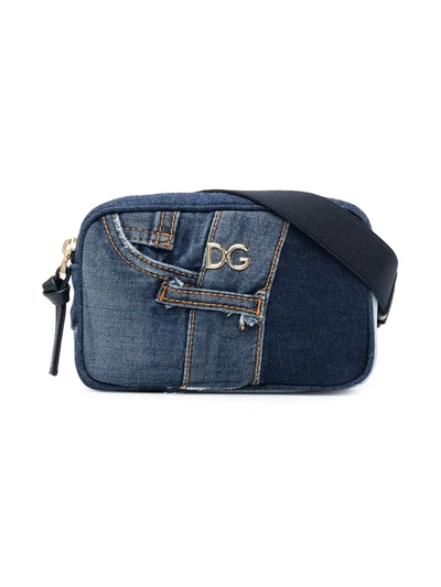 Dolce & Gabbana Kids' Denim Shoulder Bag In Blue