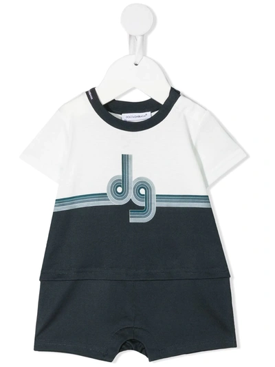 Dolce & Gabbana Babies' Logo-print Shorties In Blue