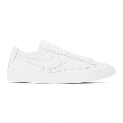 Nike White Blazer Low Le Sneakers In White,white-white