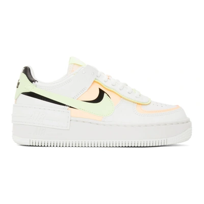 Nike Air Force 1 Shadow Sneakers In Pink And Green In White