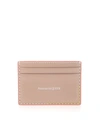 ALEXANDER MCQUEEN ALEXANDER MCQUEEN CONTRASTING PROFILES CARD HOLDER IN BEIGE