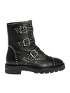 Stuart Weitzman Jesse Lift Studded Ankle Boots In Black