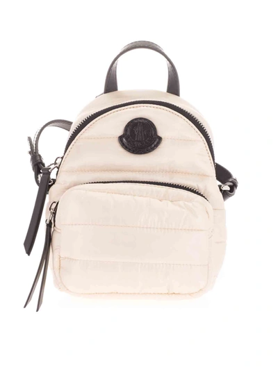 Moncler Small Kilia Dyed Nylon Backpack In White Pearl