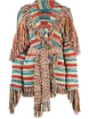 ALANUI FRINGED INTARSIA-KNIT CARDIGAN