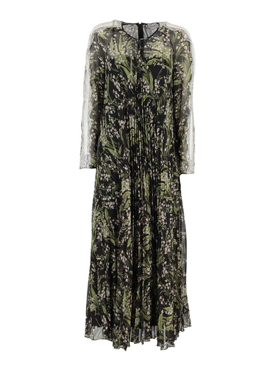 Red Valentino May Lily Floral-print Satin Midi Dress In Multi