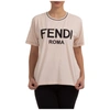 FENDI WOMEN'S T-SHIRT SHORT SLEEVE CREW NECK ROUND,FS7254AFKWF1BW6 L