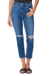 Paige Sarah Ripped Slim Leg Jeans In Stargaze Distressed