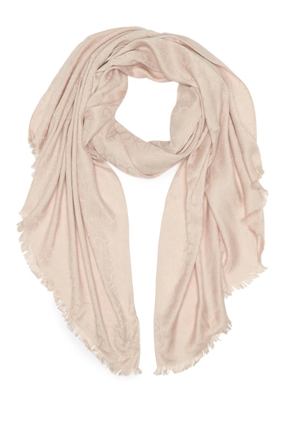 Calvin Klein Monogram Logo Pashmina Scarf In Hthrd Almo