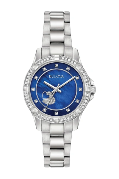 Bulova Analog Quartz Crystal Bracelet Watch, 30mm In Silver-tone