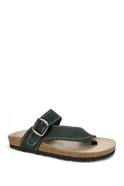 White Mountain Footwear Carly Leather Footbed Sandal In Black/nubuk