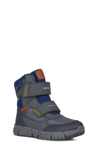 Geox Kids' Flex Snow Boot In Grey Blu