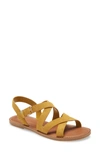 Toms Sicily Flat Sandal In Gold Suede