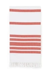 Linum Home 100% Turkish Cotton Herringbone Pestemal Beach Towel In Red-white