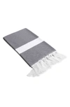 Linum Home Textiles 'diamond' Turkish Pestemal Towel In Grey