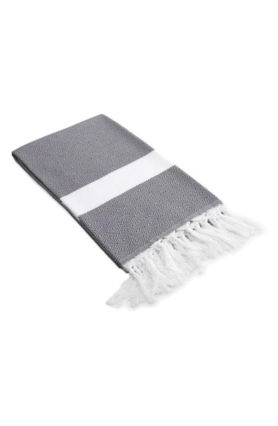 Linum Home Textiles 'diamond' Turkish Pestemal Towel In Grey