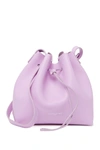 Lancaster Matte Smooth Leather Bucket Bag & Pouch In Orchid